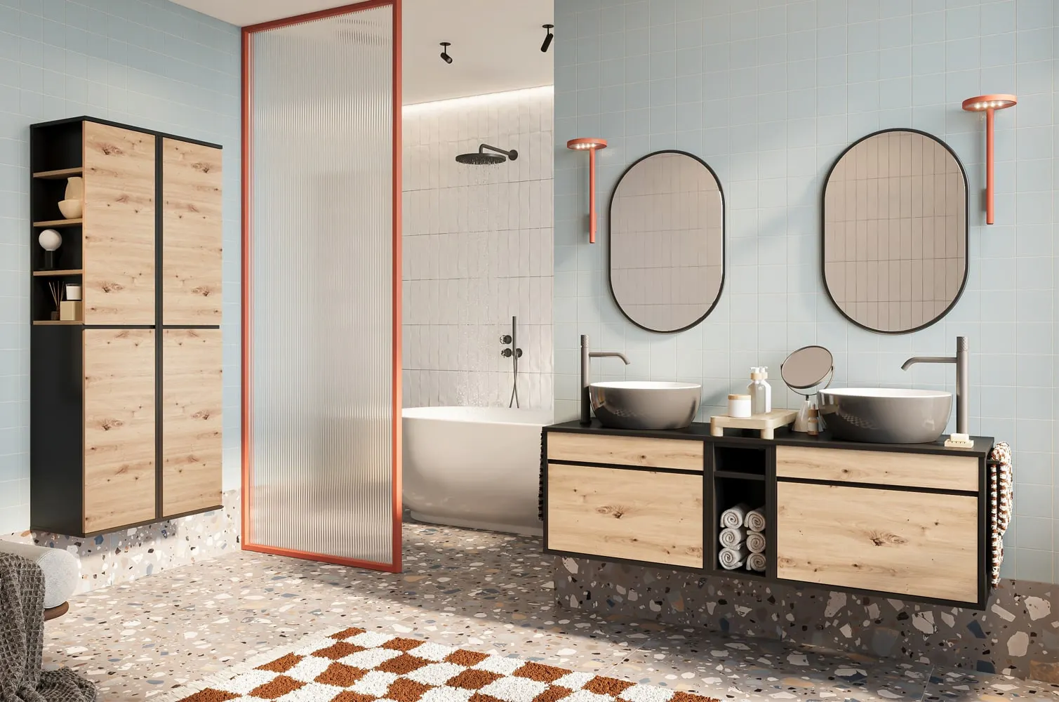 Blat łazienkowy MOSSA 60x43 czarny - WG-100-1836