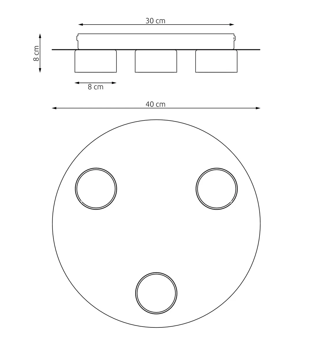 Lampa sufitowa okrągła PIXO 3 BL - 1443/3