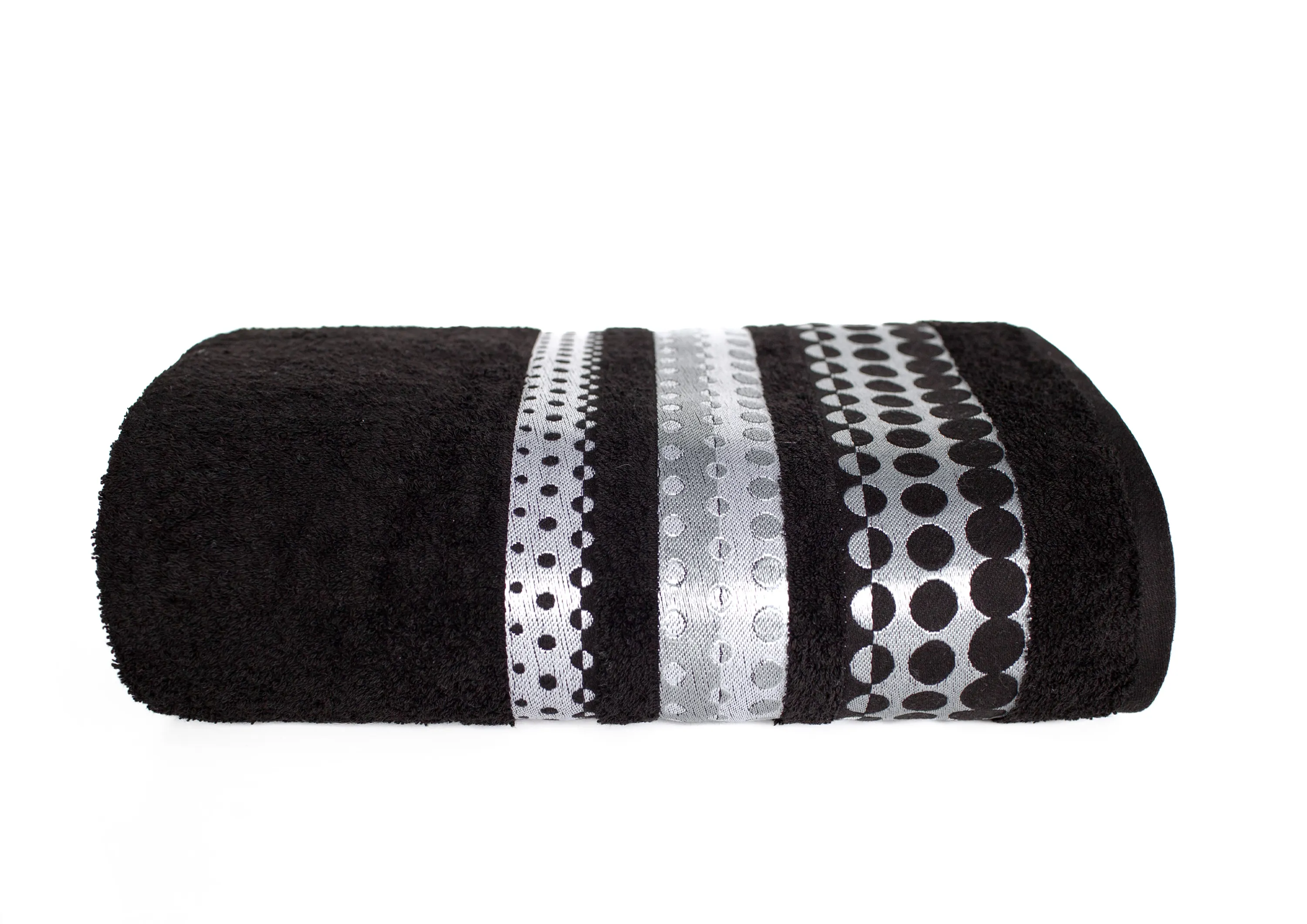 Ręcznik SILVER 70X140 żakardowy z haftem czarny - FARO_8523