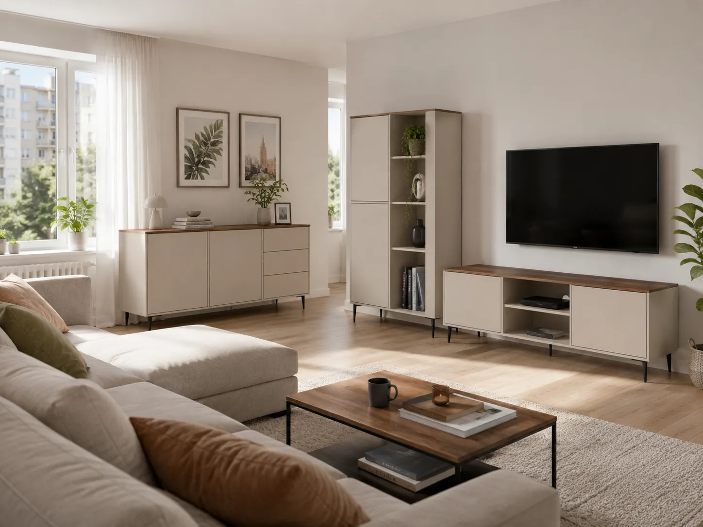 sofa, living-room, coffee-table, tv-unit, cabinet