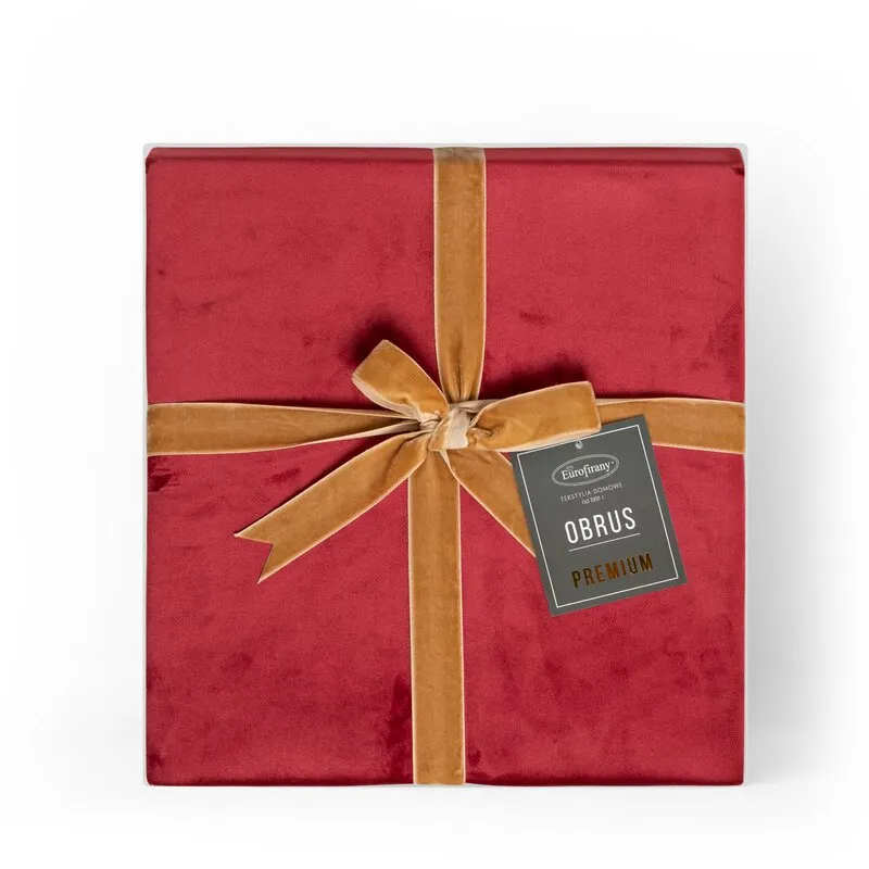 OBRUS VELVET 145 X 180 CM BORDOWY - EU_421129