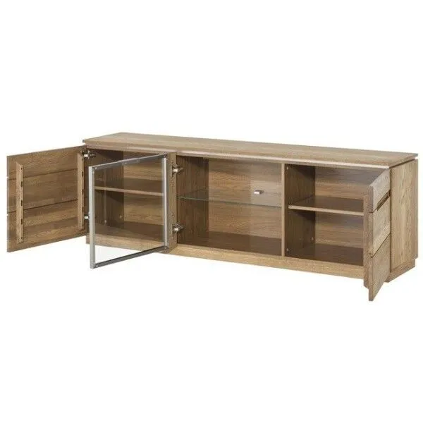 Szafka RTV 2-drzwiowa MONTENEGRO 25 drewniana dąb rustical 163x42x38cm - TH-100-0930