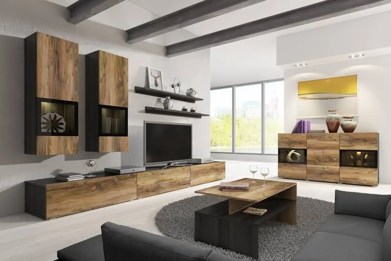 Szafka RTV BAROS 270x41x40 orzech touchwood - 24Z6BM40