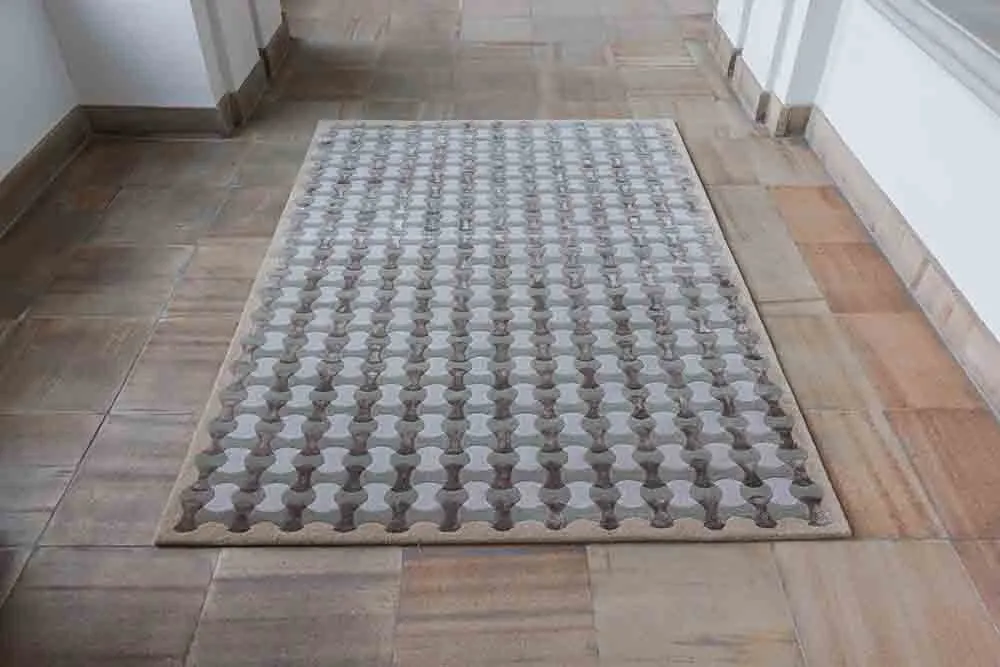 wykładzina, dywan, podłoga, geometryczny wzór, kolorowy