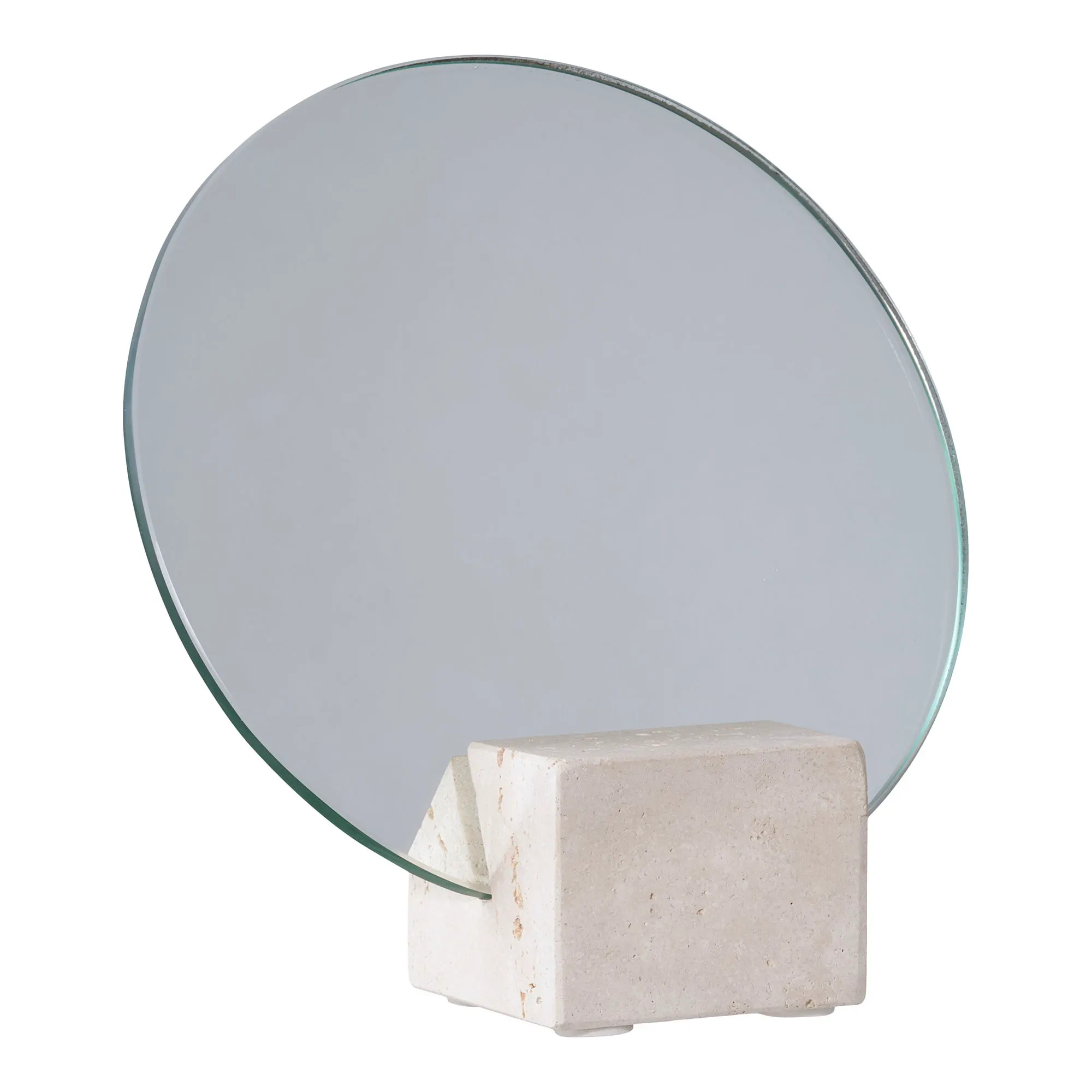 Table Lustro stołowe TABLE fi18x18 cm -trawertyn naturalny - 4001031