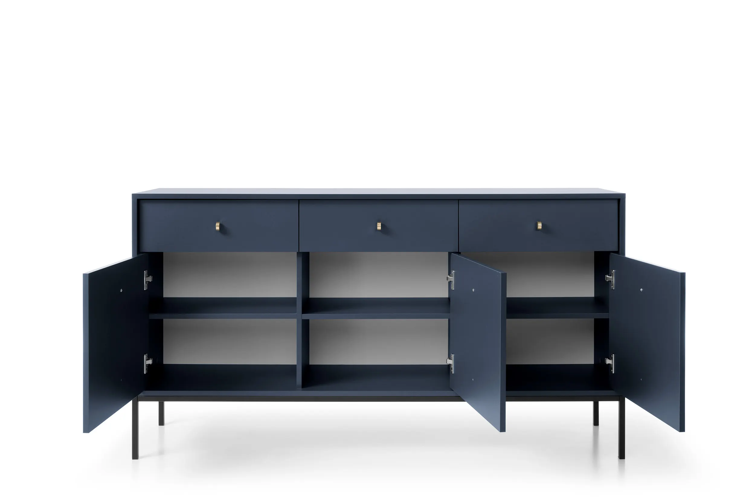 Komoda 3-drzwiowa z 3 szufladami MONO Granatowy, Czarny