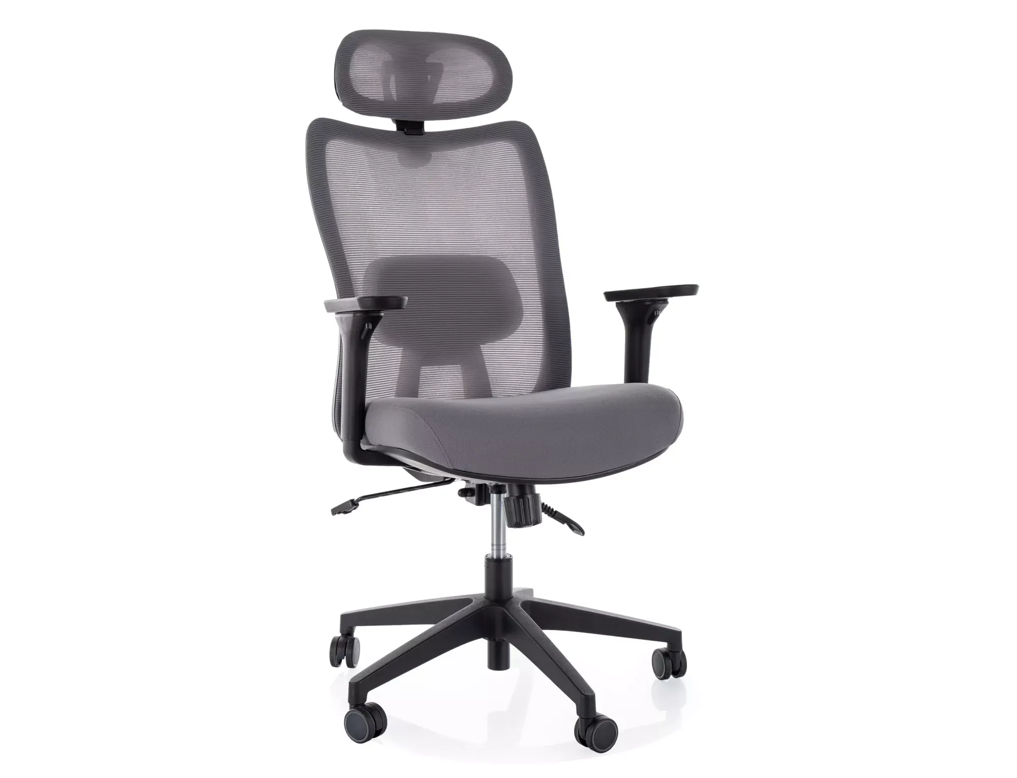 Fotel biurowy obrotowy Q724H ergonomiczny szary - OBRQ724HSZ