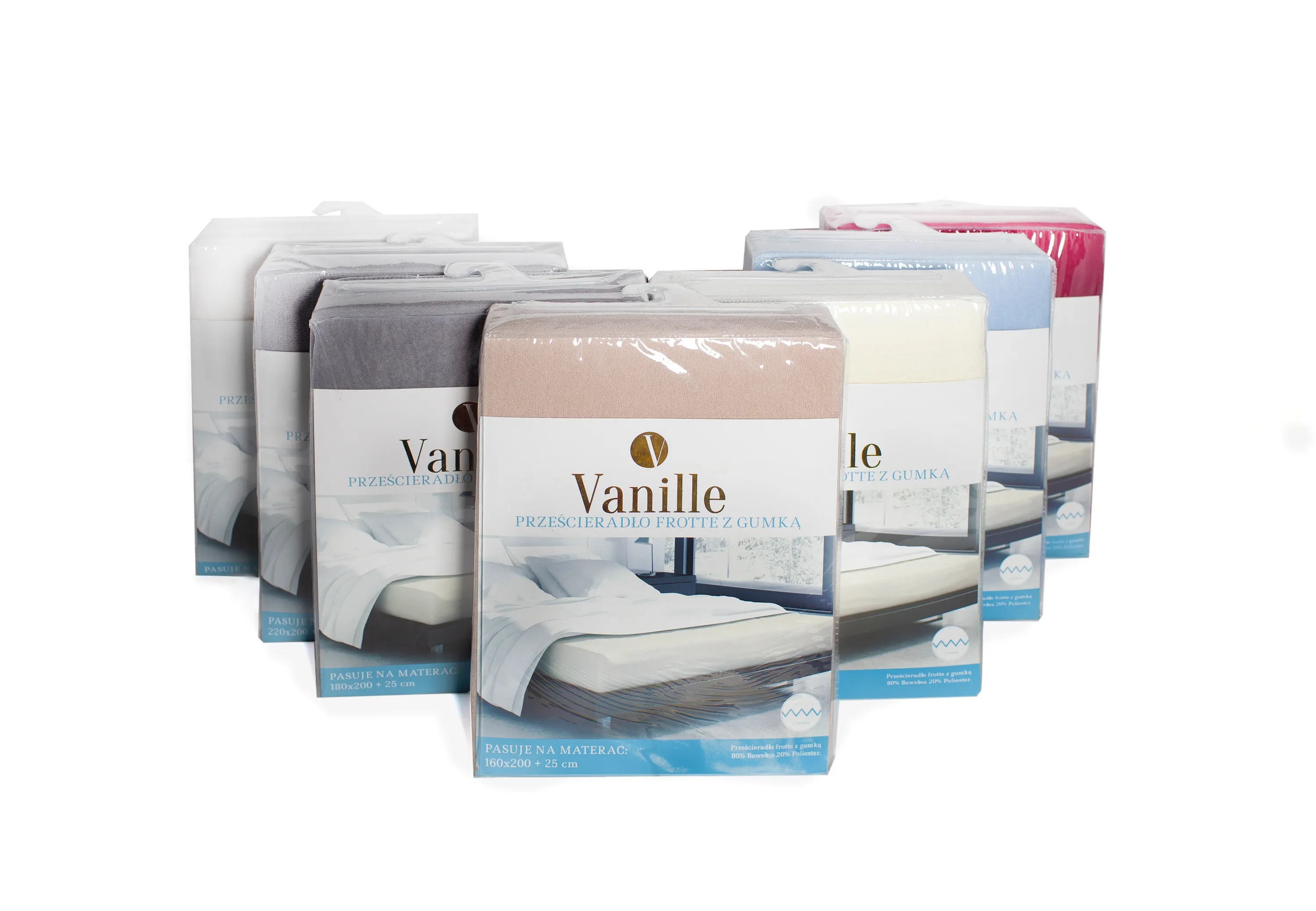 Prześcieradło frotte z gumką VANILLE 160X200+25 bawełna 80% szary - FARO_20537