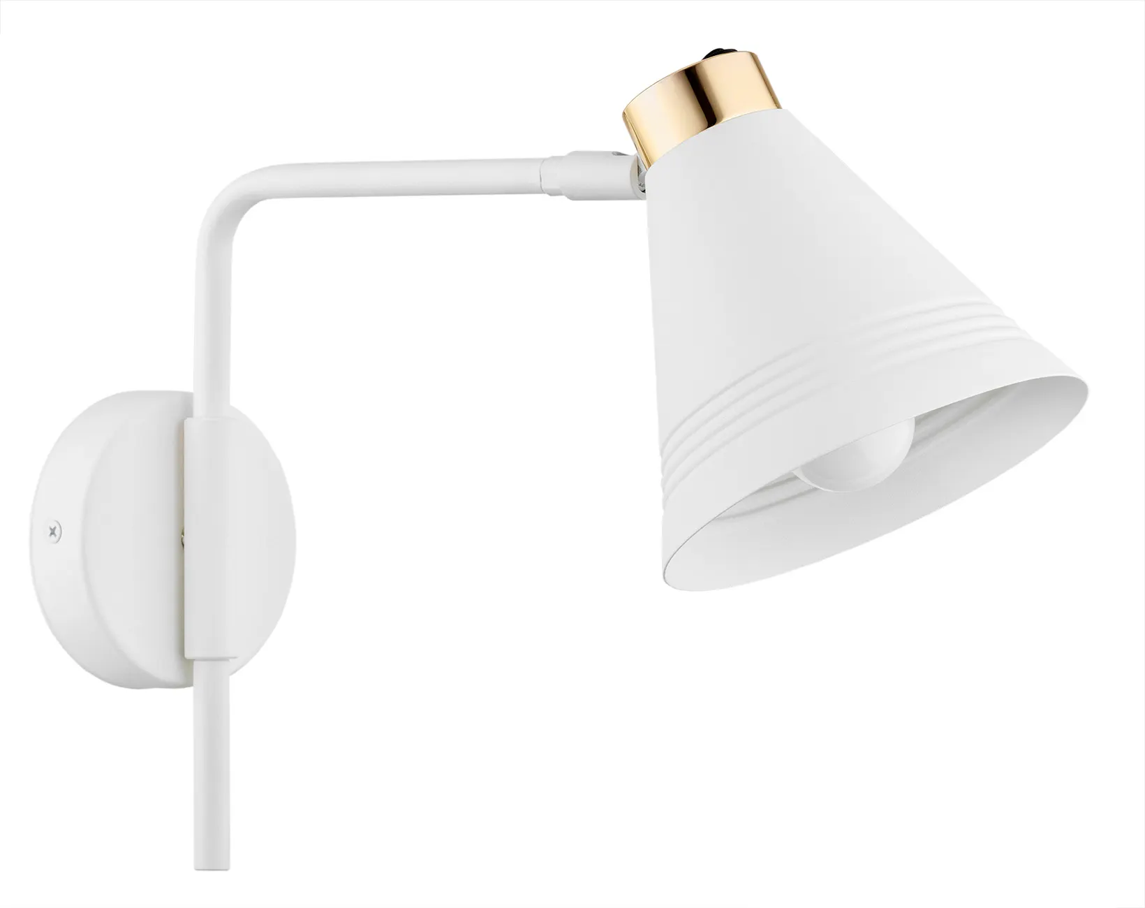 Kinkiet AVALONE metalowy biały mosiądz regulowany - 8006