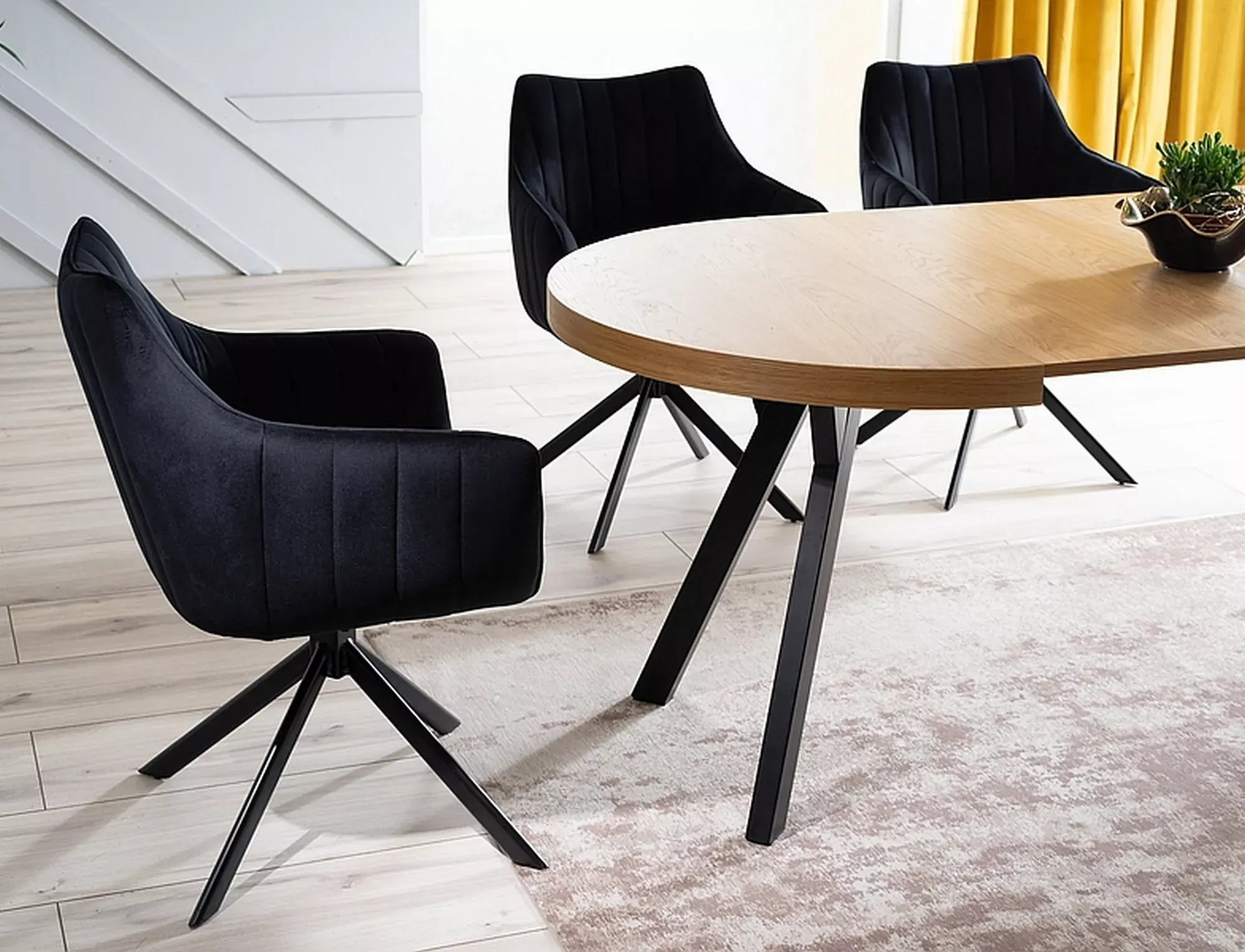 Krzesło obrotowe 180° AZALIA VELVET Bluvel 19 czarny czarny stelaż - AZALIAVCC