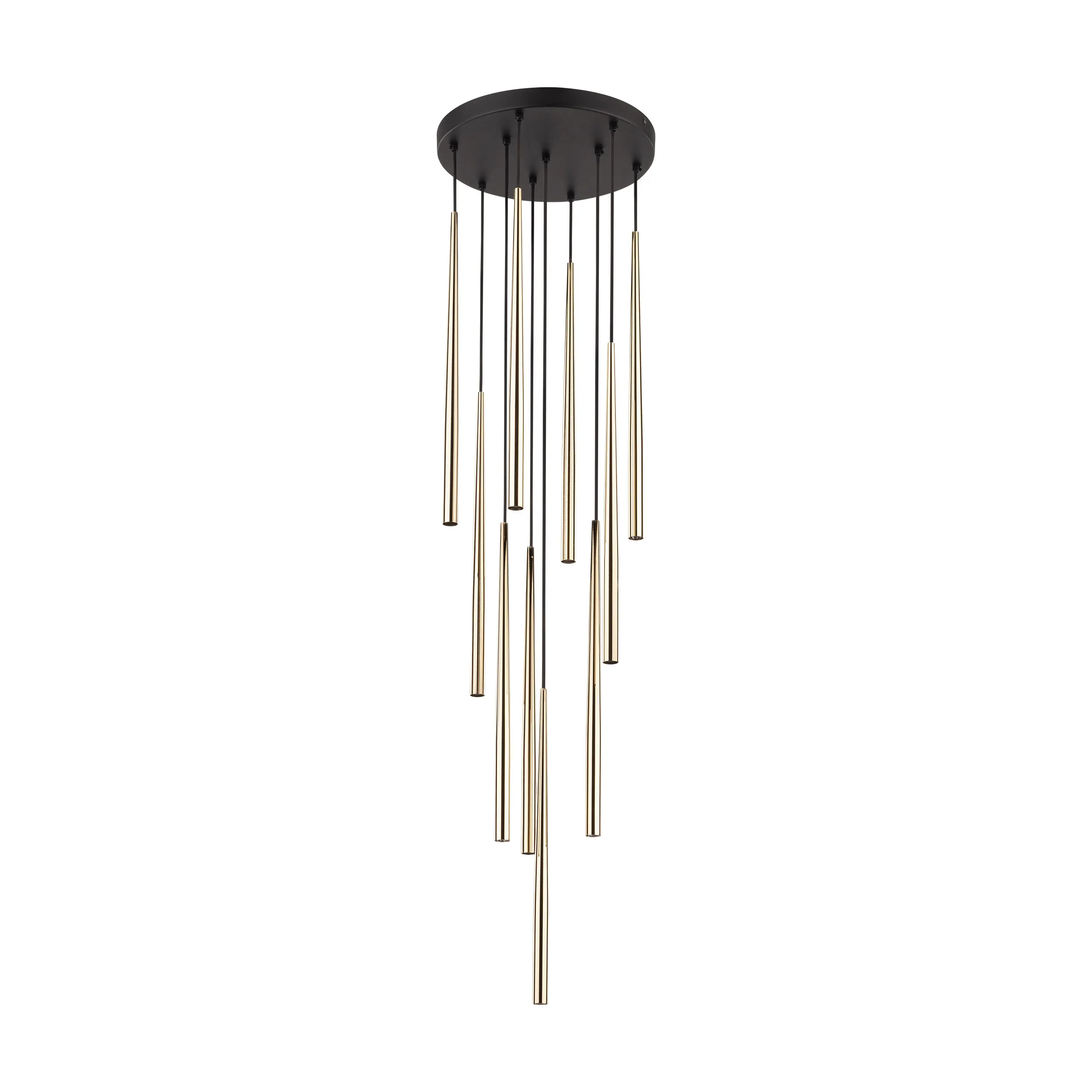 Lampa wisząca PIANO czarna złota metalowa 140x35cm