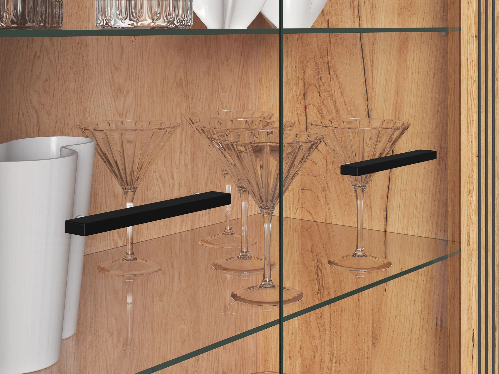 Witryna niska 2-drzwiowa URSO 05 craft złoty, czarny - 1URSO05-001