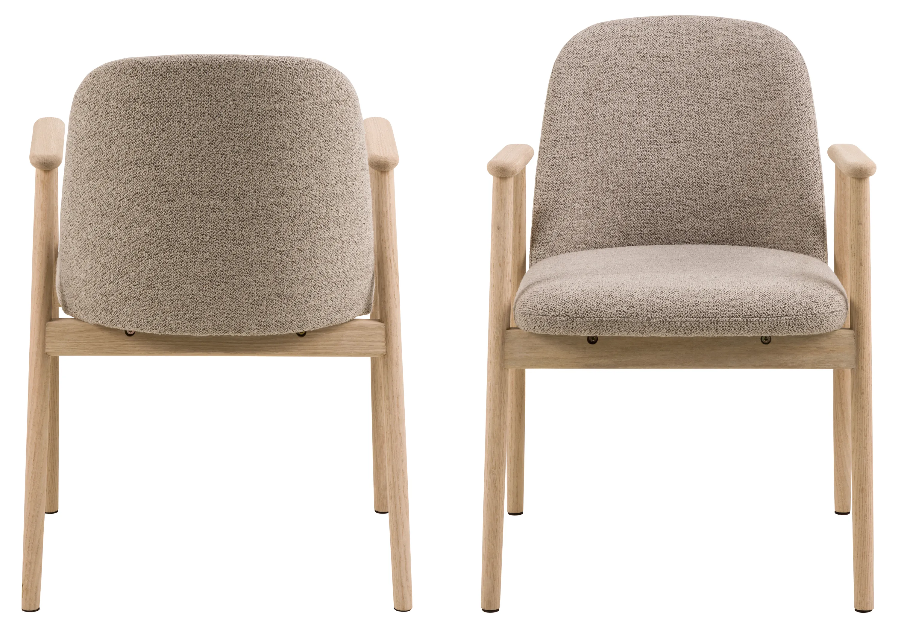 Krzesło drewniane LEO z podłokietnikami beżowe (2-set) - 0000107276