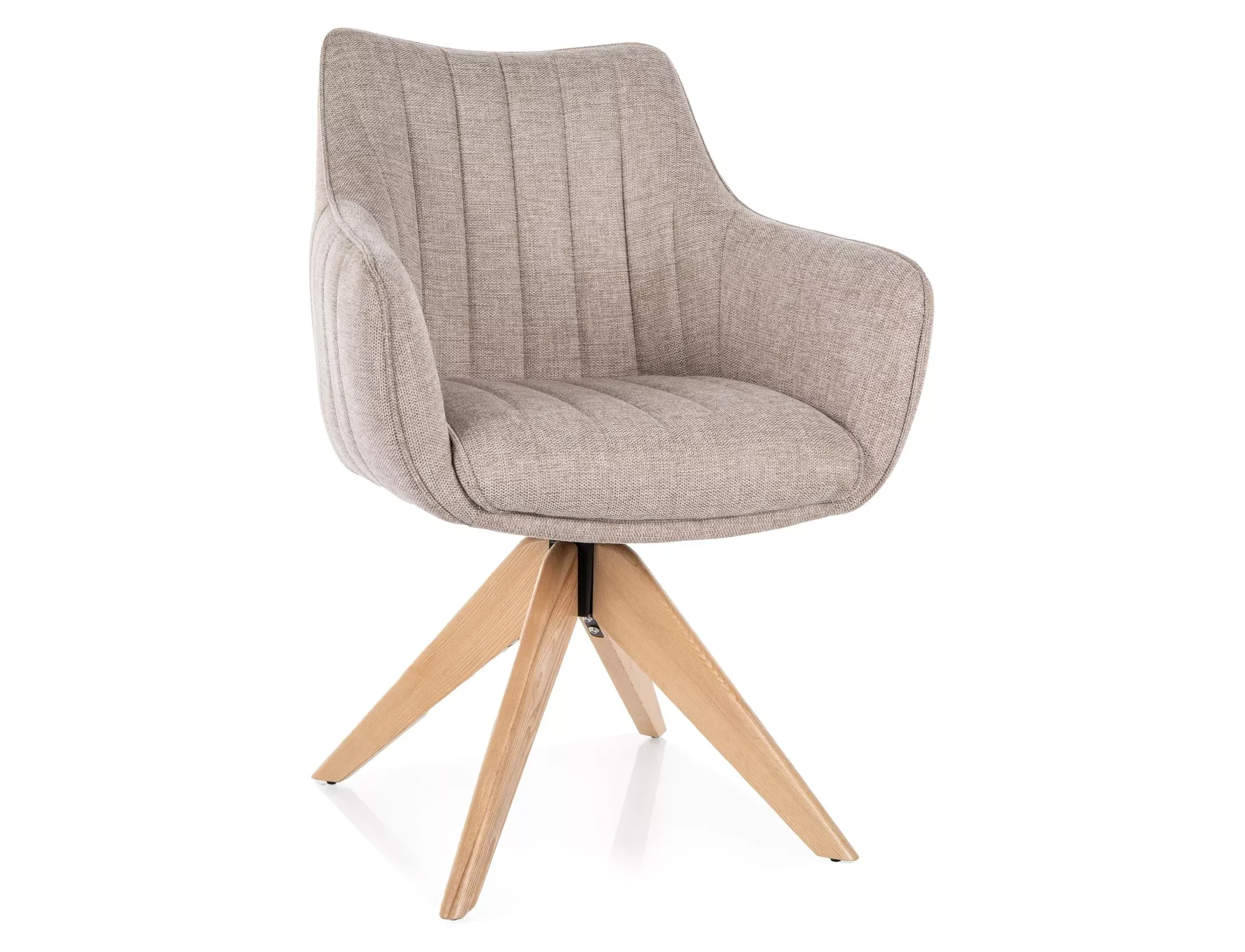 Krzesło obrotowe AZALIA D BREGO beżowe/drewniane nogi Krzesło obrotowe AZALIA D BREGO beżowe/drewniane nogi