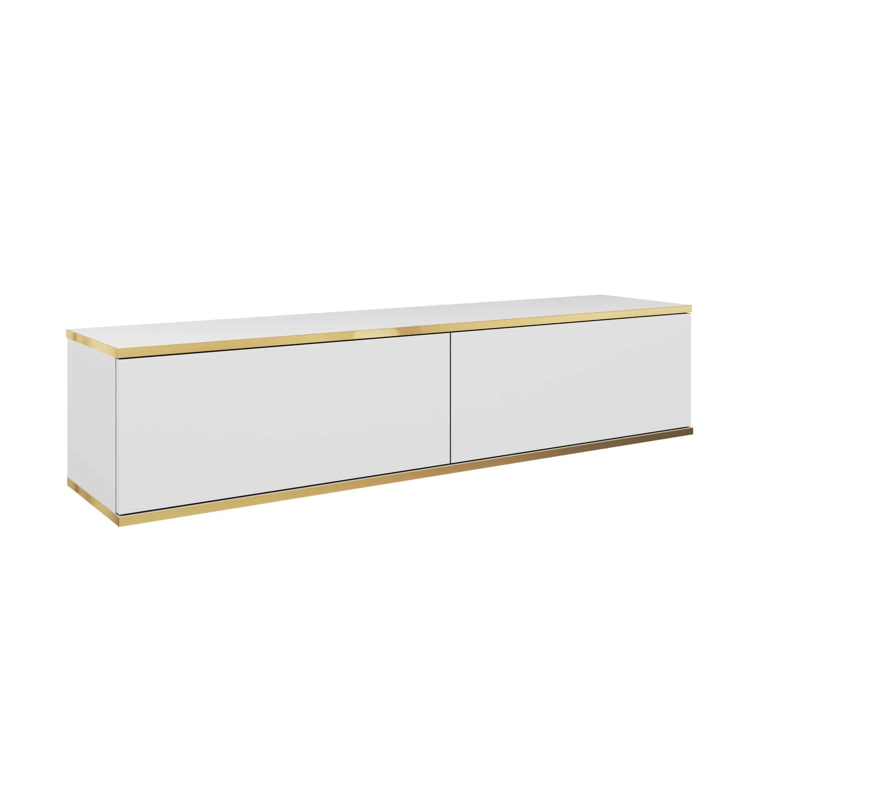Szafka RTV wisząca ORO 135 cm biało-złota