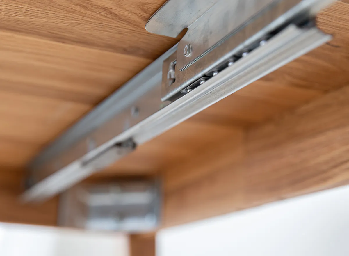 Stół dębowy okrągły ORBETELLO rozkładany 90-140 - dąb olejowany - KULSR90_50