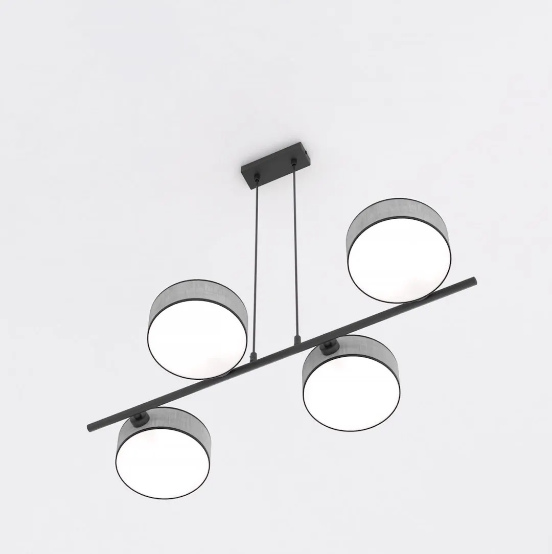 Lampa wisząca DRUMZ 4 abażur szary - 1564/4