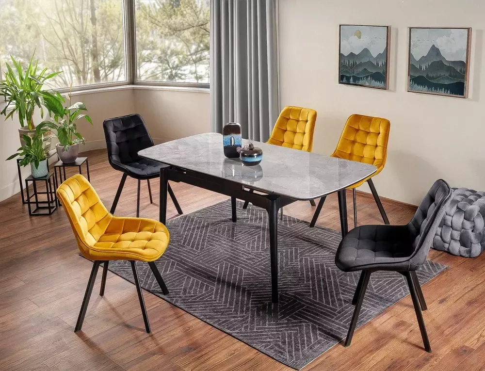 Stół rozkładany ceramiczny SENTO 120(180)x80 szaro-czarny - SENTOSC120