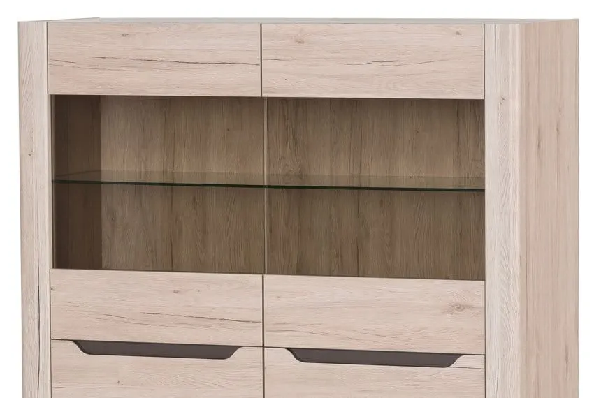 Witryna Desjo 3 2-drzwiowa dąb sanremo 148x118x42cm - WG-100-0163