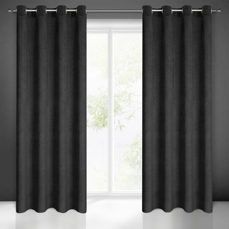 ZASŁONA GOTOWA ELIZA 140 X 250 CM CZARNY ZASŁONA GOTOWA ELIZA 140 X 250 CM CZARNY