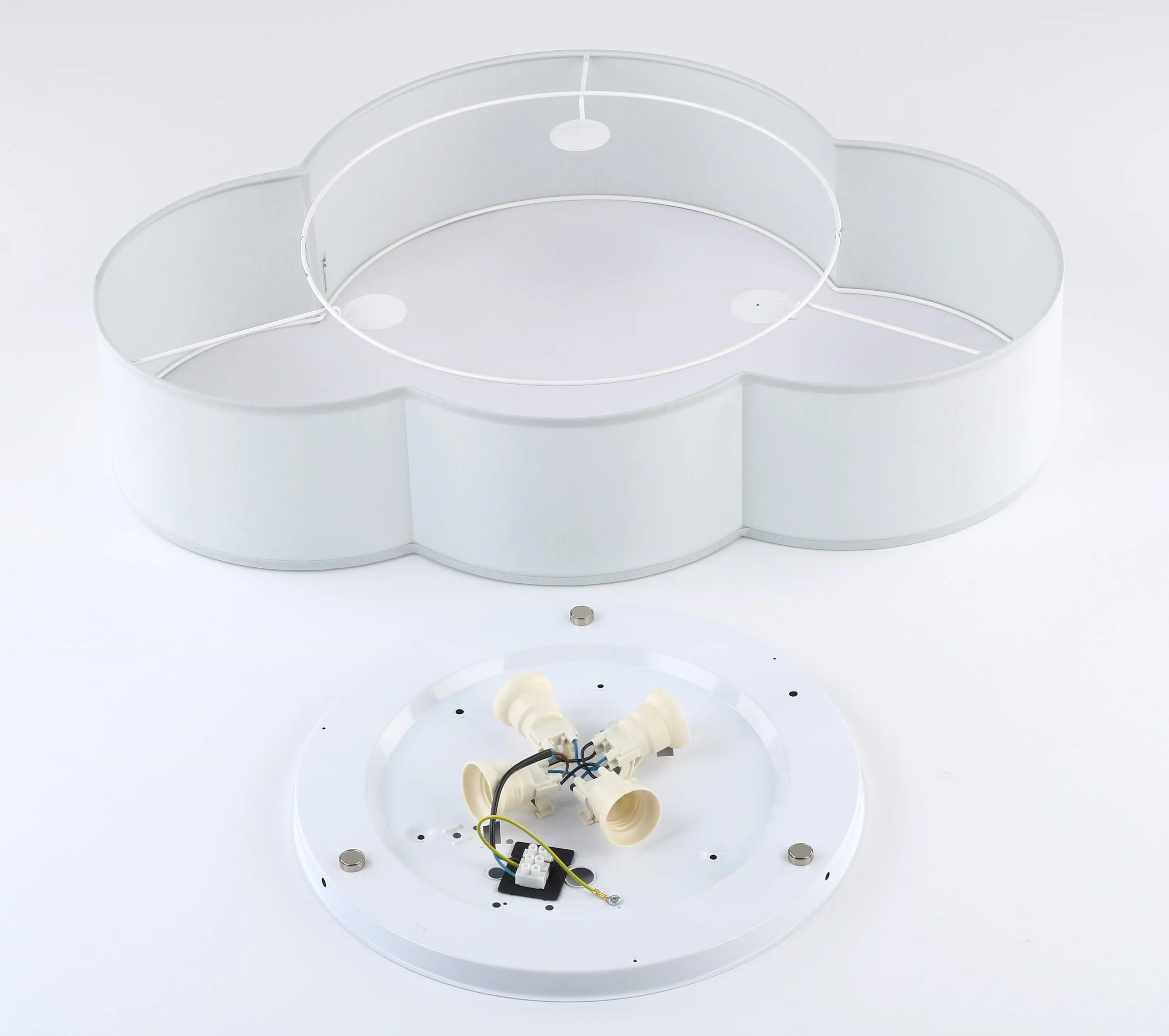 Plafon / Kinkiet CLOUD szary z białym kloszem w kształcie chmury 62x45x13cm - TK_3145