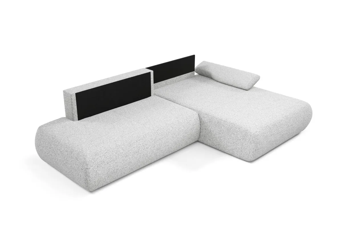 Narożnik rozkładany z pojemnikiem PUENTE 286 cm prawostronny jasnoszary - PUENTE_NAR_PUENTE80_P