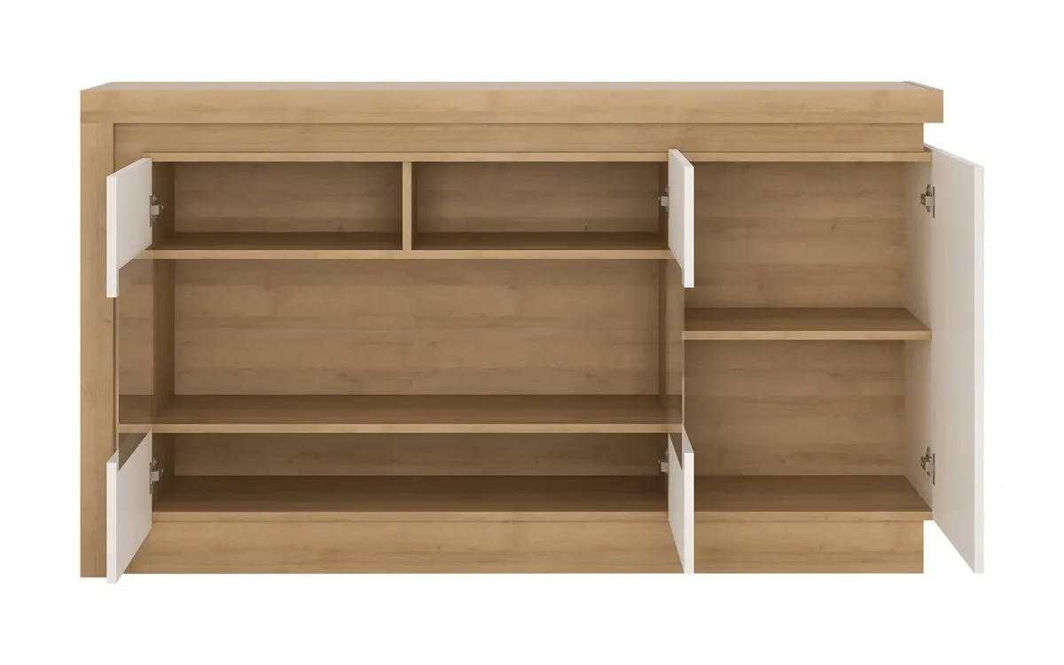 KOMODA LYON LYOK02 DĄB RIVIERA JASNA / BIAŁY HG - 6001114000004