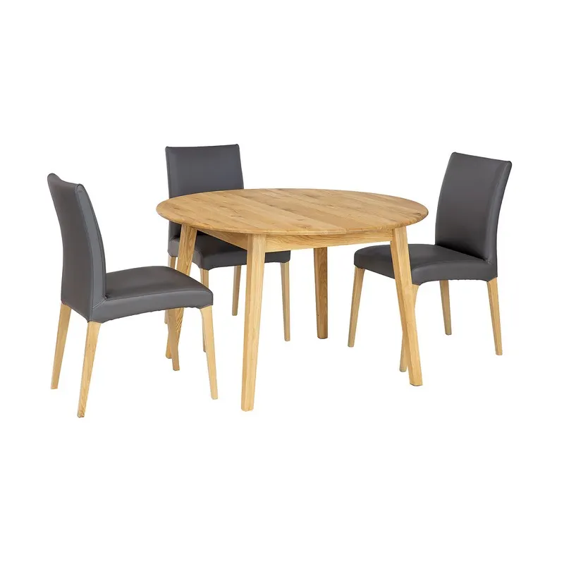 Stół dębowy okrągły ST392 Naturalny 118(158) DREWMAX - 50056