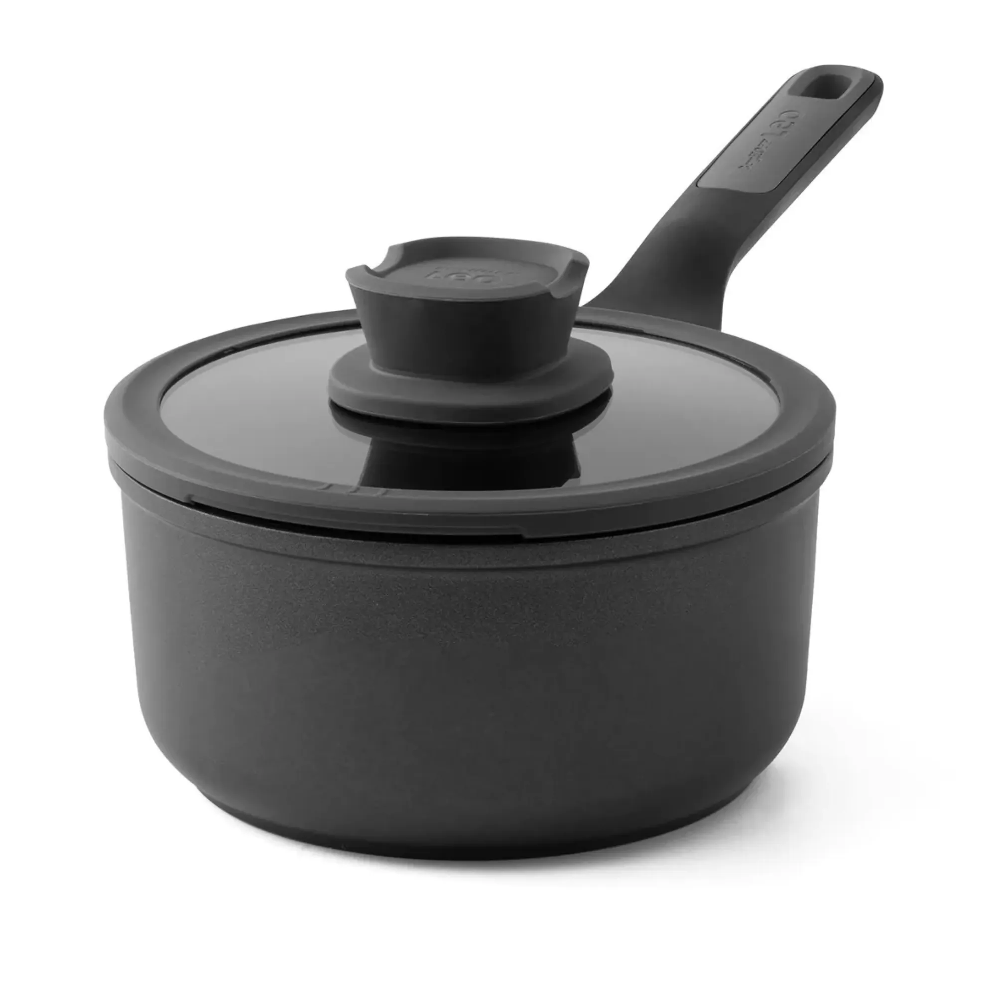 Rondel non-stick LEO z pokrywą STONE + 18 cm 2 L czarny