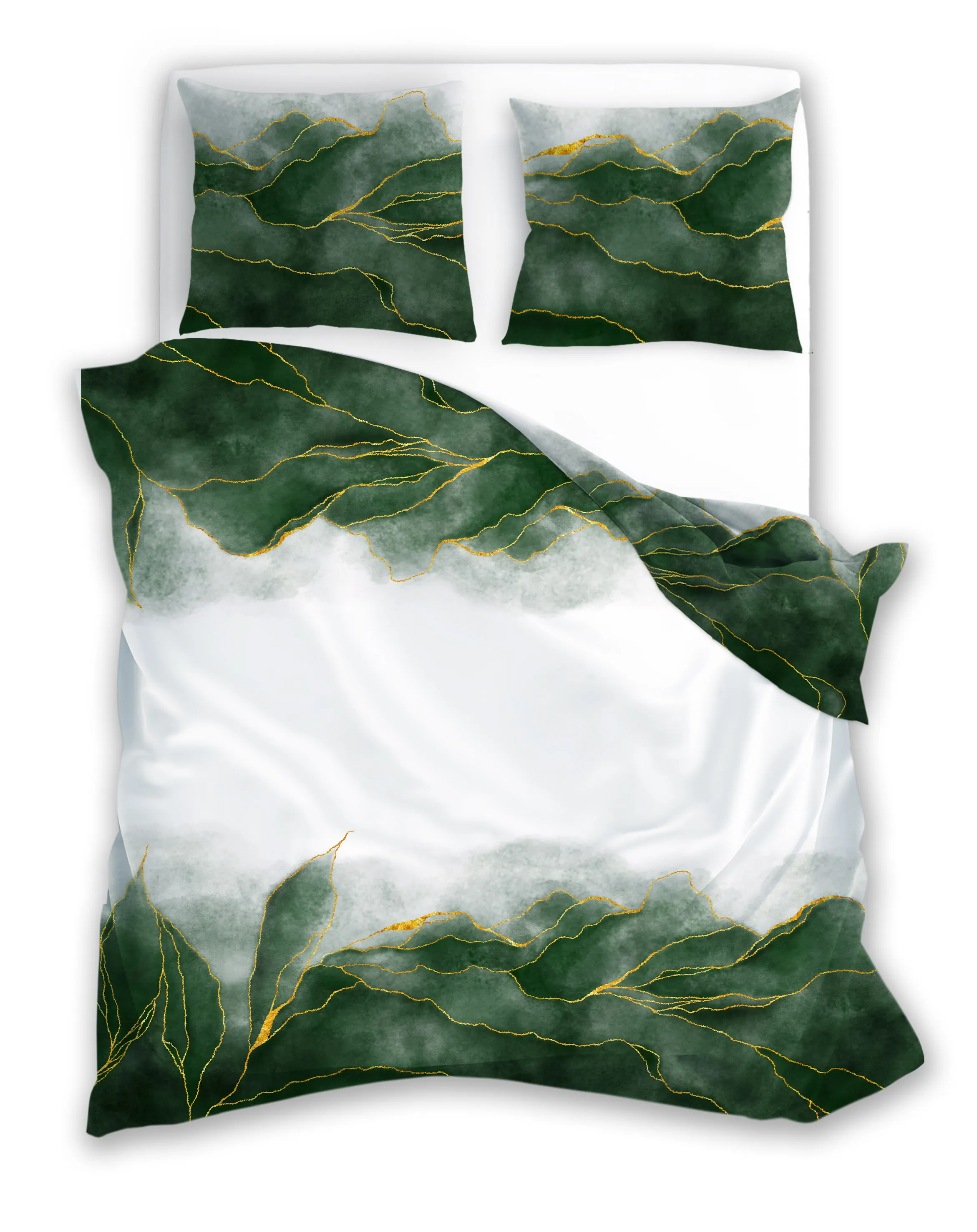 Pościel komplet NOBILE 016 satyna bawełniana 220x200+2x70X80 fotoprint wielokolorowy Liść, Roślina, Poduszka, Wystrój domu