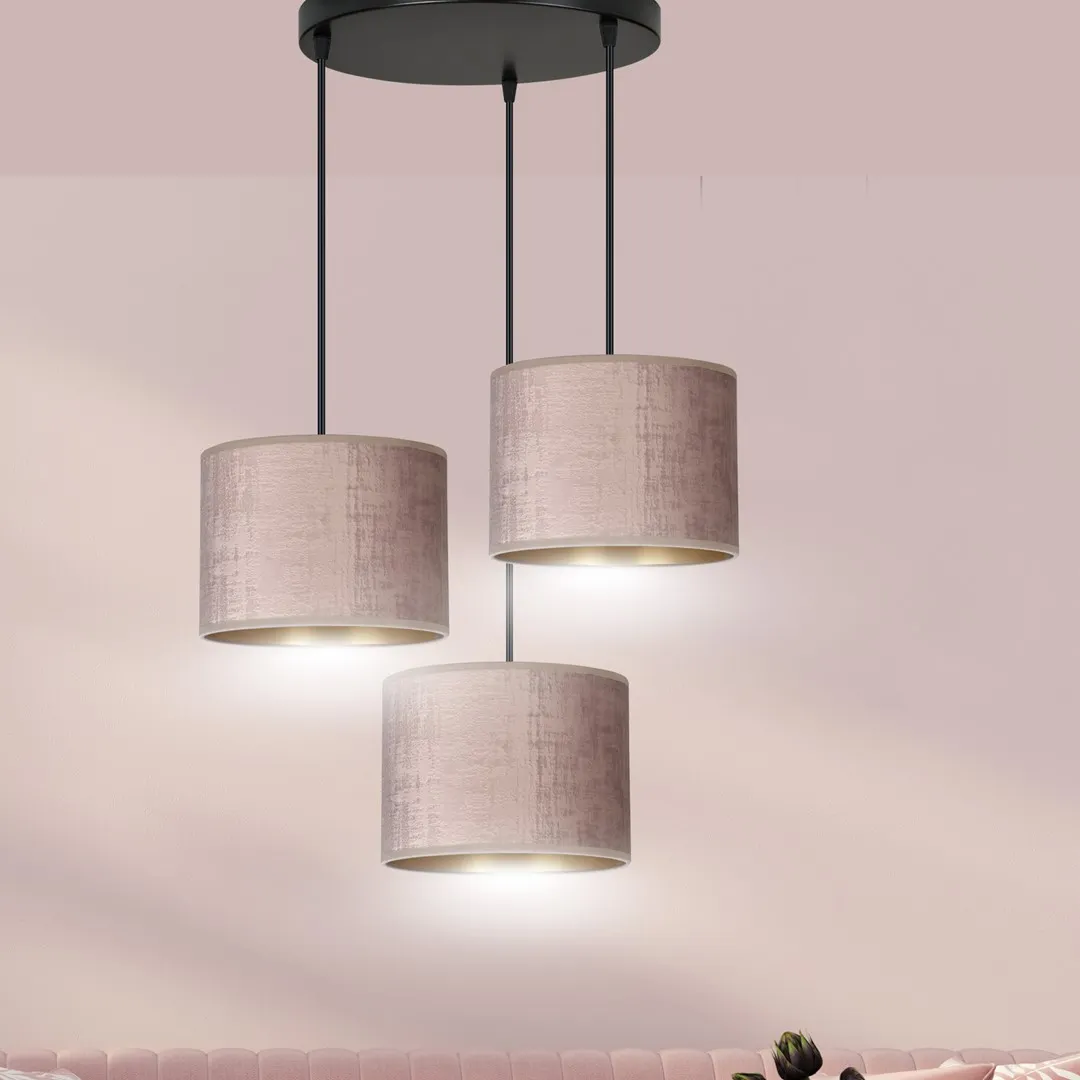 Lampa wisząca HILDE 3 PREM czarny różowy — zdjęcie 9