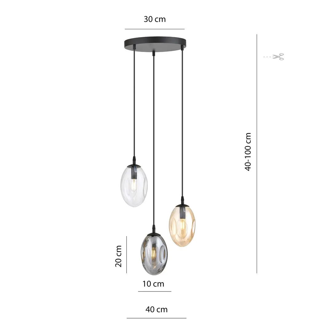 Lampa wisząca ASTRAL Czarny 1268/3PREM - 1268/3PREM