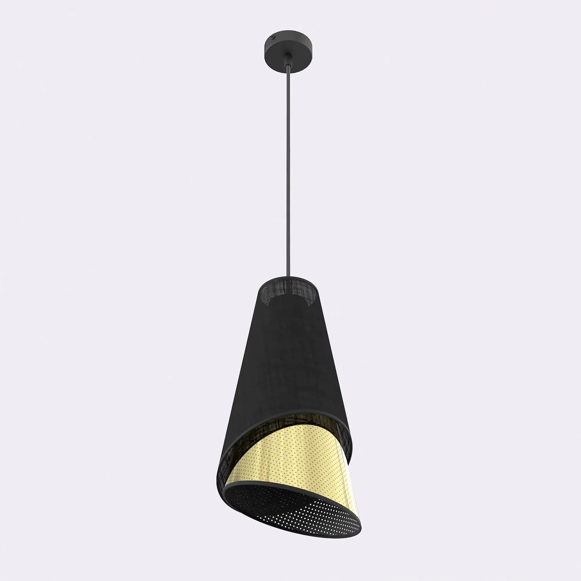 lampa wisząca, metallic color, czarna abażur, żyrandol, perforacja