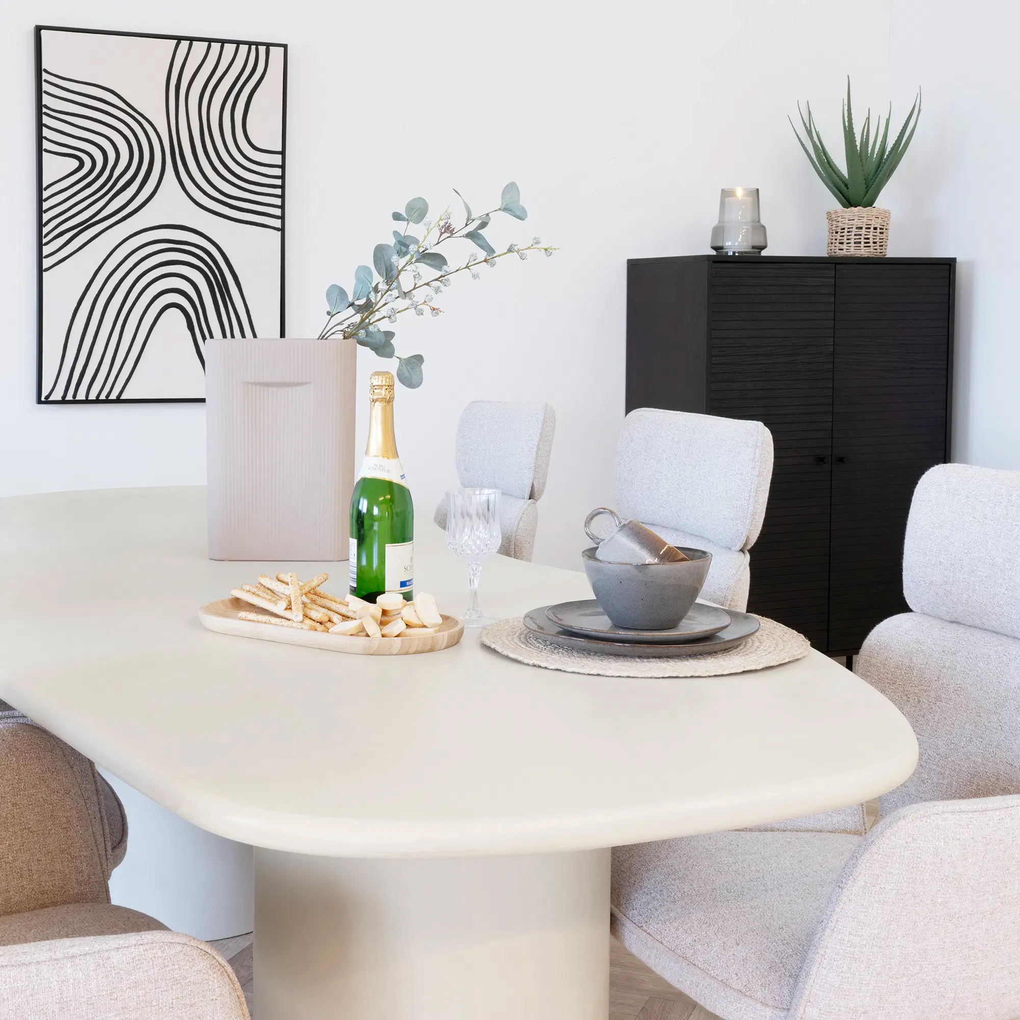 Stół do jadalni MARANOLA imitacja cementu 96x200x76 cm - 2203100