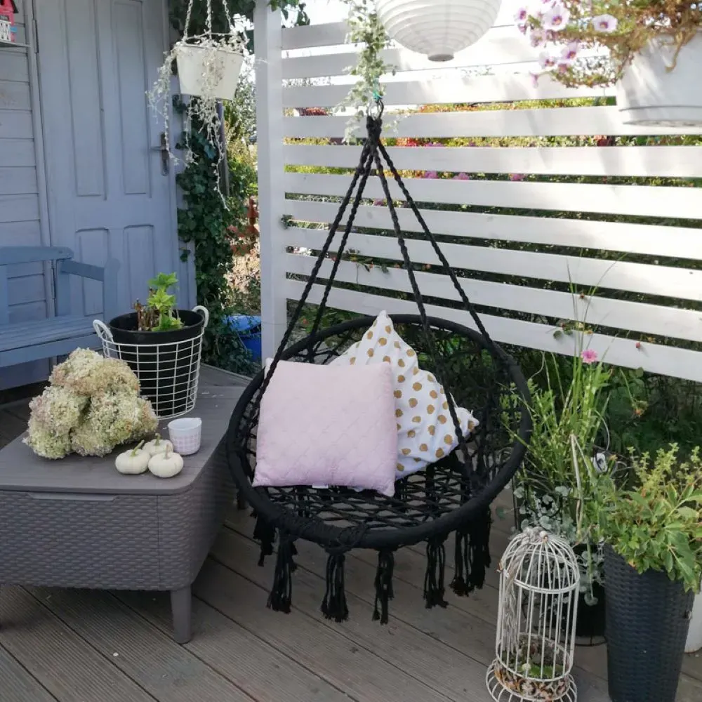 Fotel hamakowy BRASIL HOOP FI 60 cm czarny - MI_5902659146885