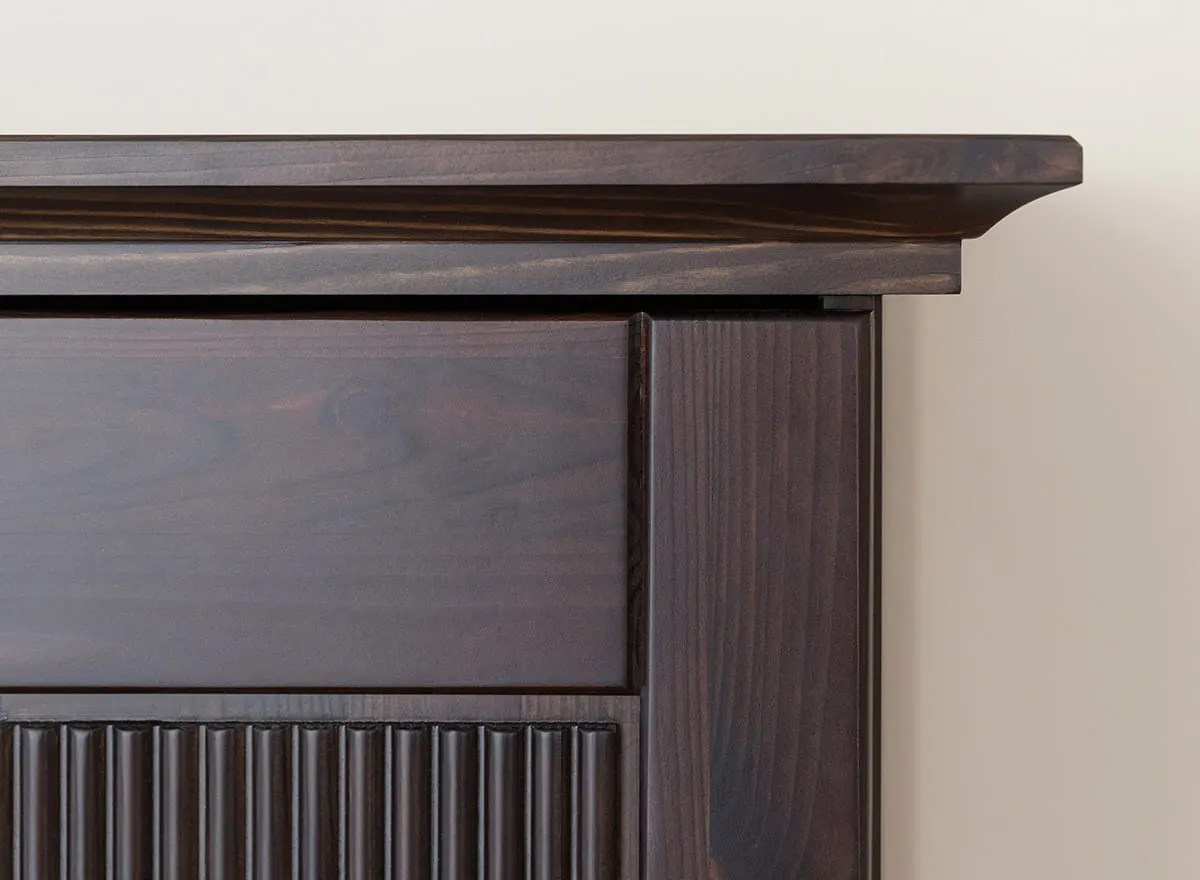 Szafa 4-drzwiowa drewniana ROSELLA 212x248 sosna ciemny brąz - SKROS03