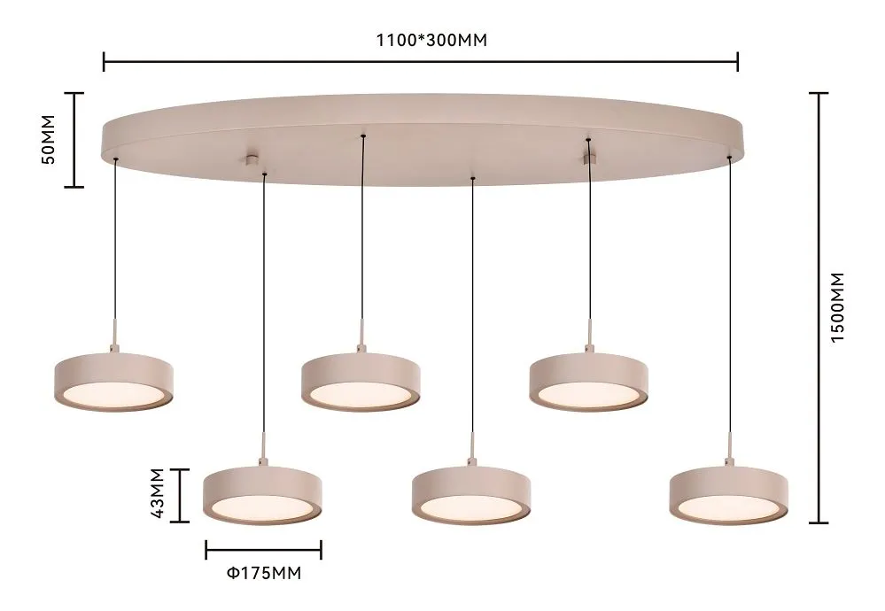 lustro wiszące, lampa wisząca, 6 lamp, okrągłe abażury, metalowy stelaż