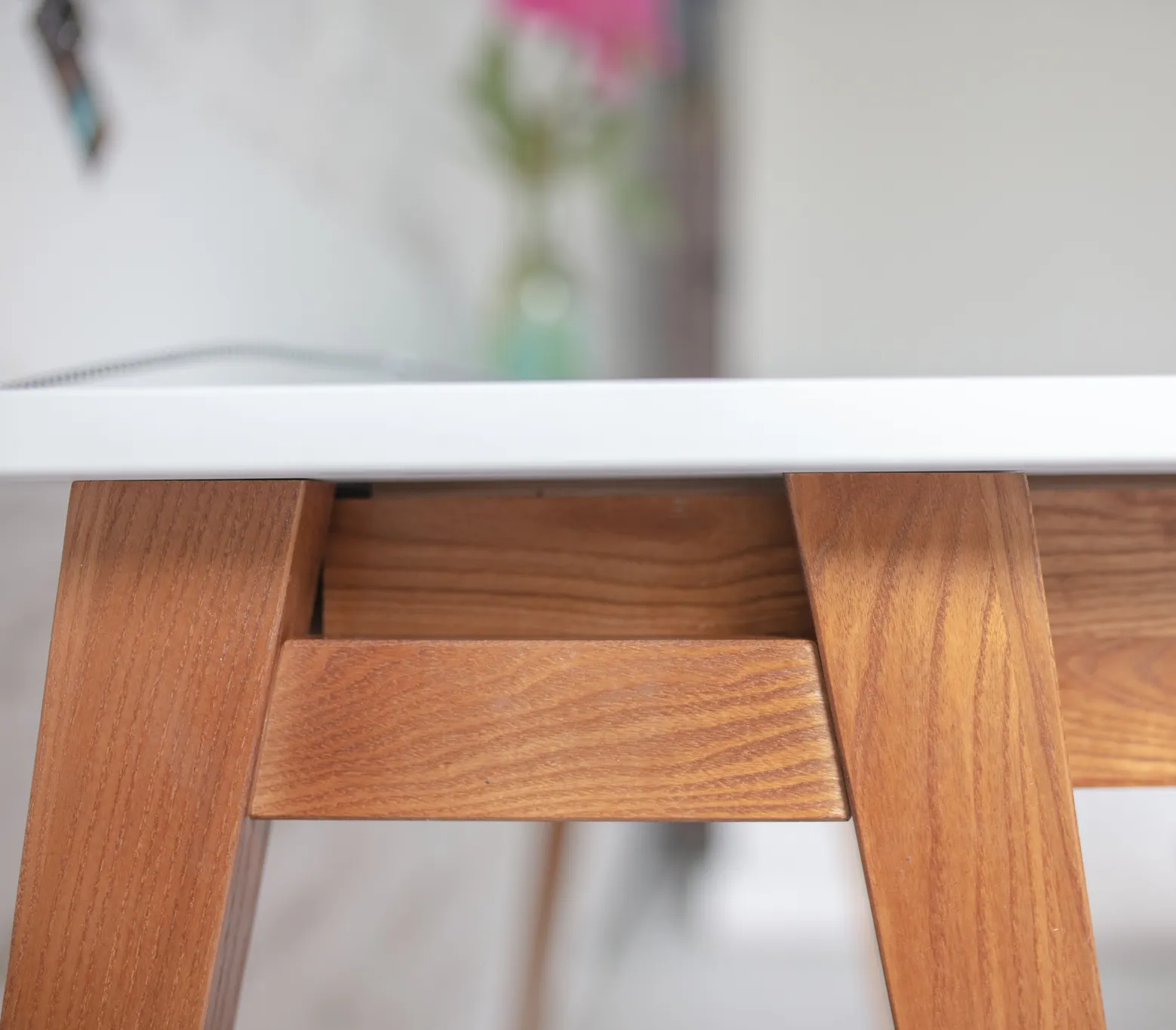 Biurko z szufladami i panelem LUKA 85x50 zielone/nogi kolor dąb - NRGB_WDLUK210_OAK.D