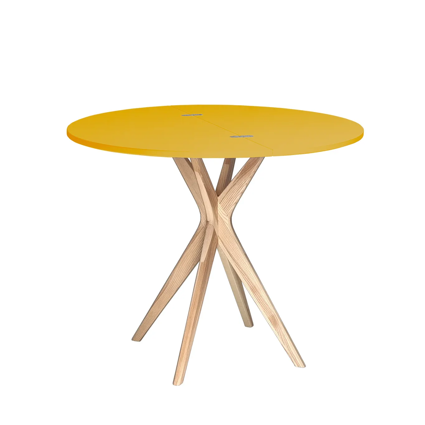 Stół półokrągły rozkładany JUBI śr. 90cm żółty