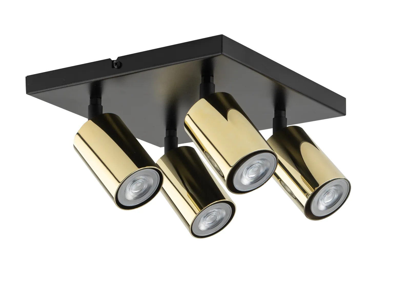 Plafon ZOOM 4 kwadrat czarny mosiądzowany