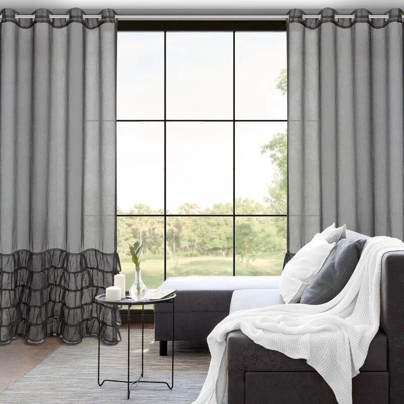 FIRANA GOTOWA CARLI 140 X 250 CM CZARNY — zdjęcie 8