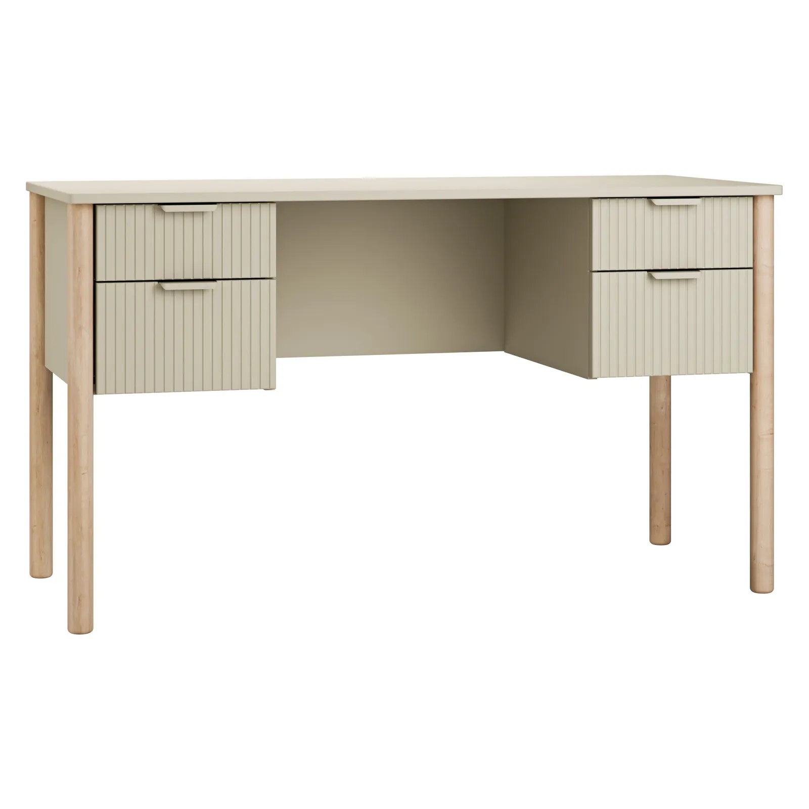 Biurko z szufladami MILOO 125 cm beżowe