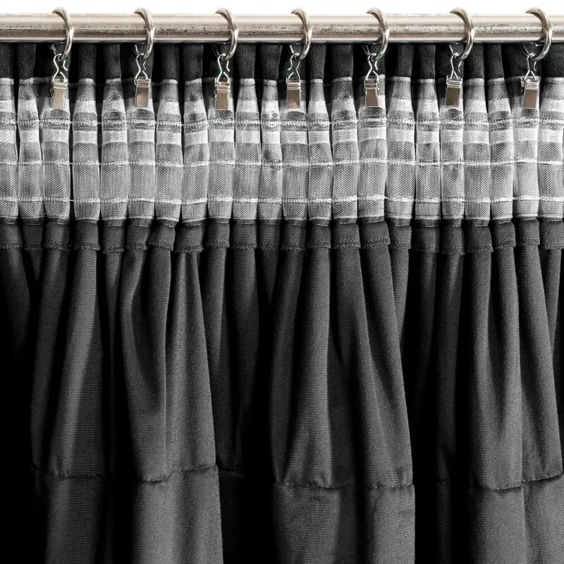 ZASŁONA GOTOWA AURA NA TAŚMIE 140 X 270 CM CZARNY - EU_454072