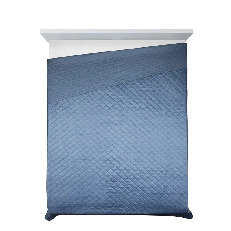 Narzuta pikowana D91 LUIZ 5 70 X 160 cm Niebieski — zdjęcie 6