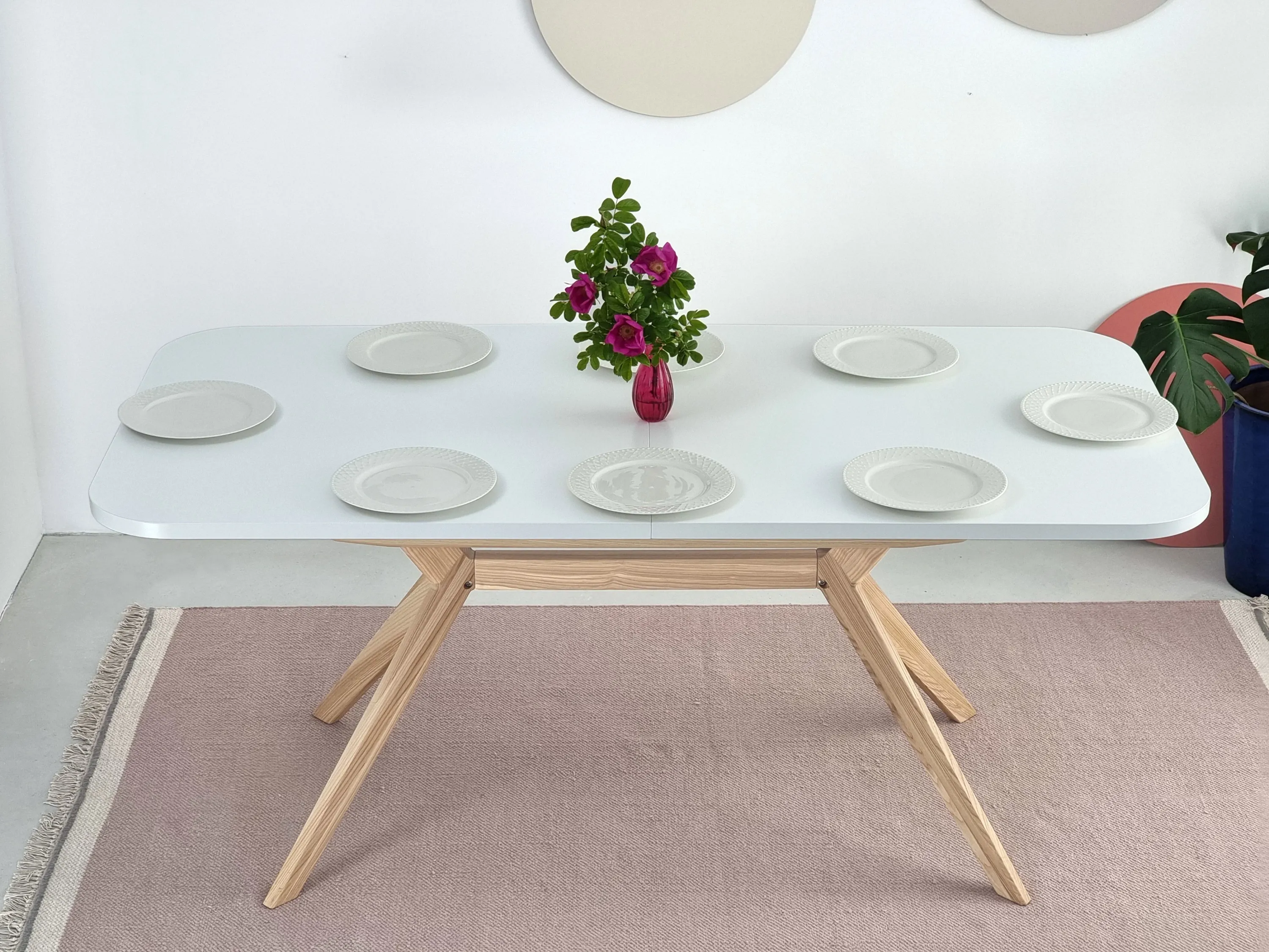 Stół rozkładany BIJU 90x170-220cm biały naturalny - RGBTBREC_1