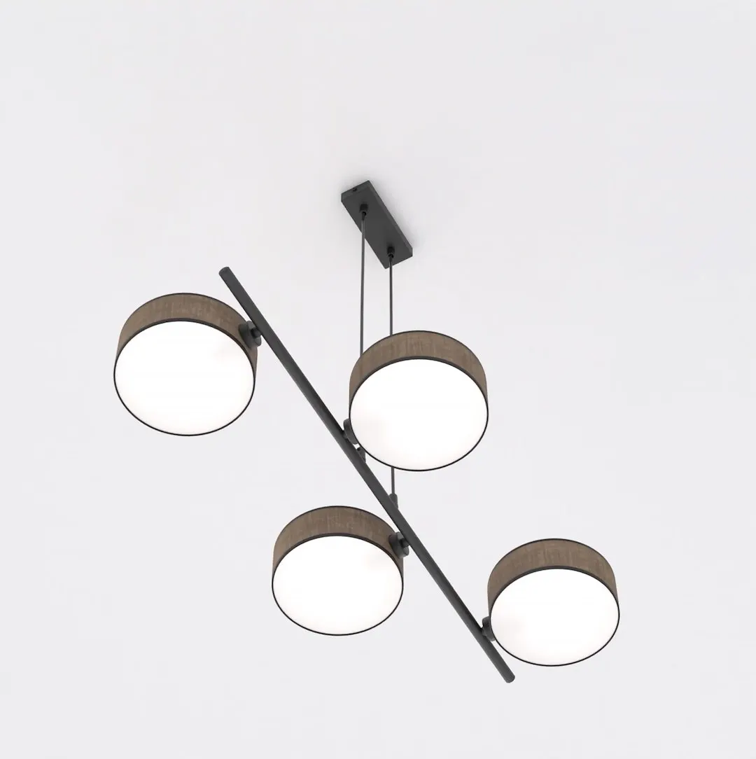 Lampa wisząca DRUMZ 4 abażur brązowy — zdjęcie 3