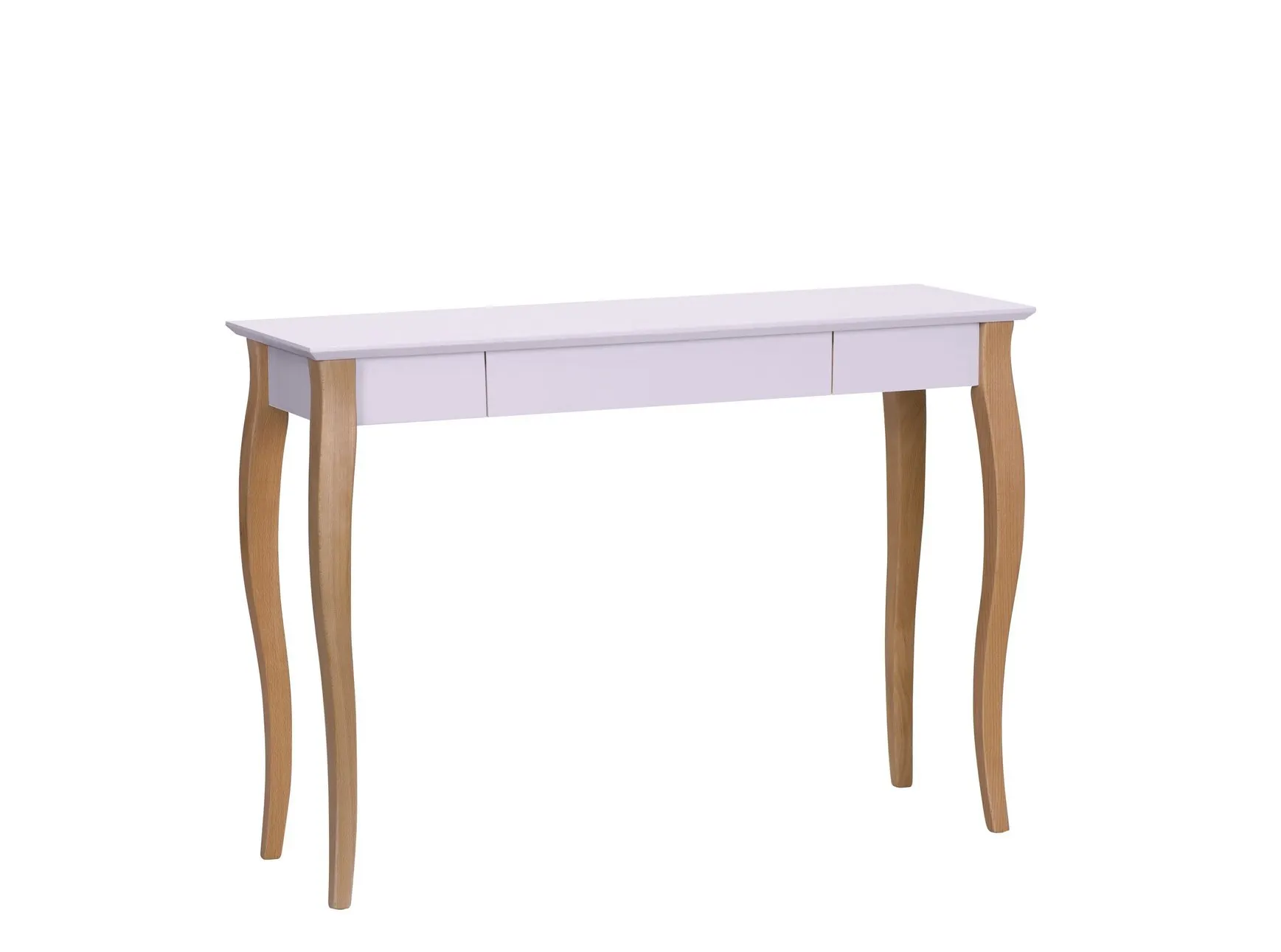 Biurko z szufladą LILLO 105x40 różowy blat/drewniane nogi