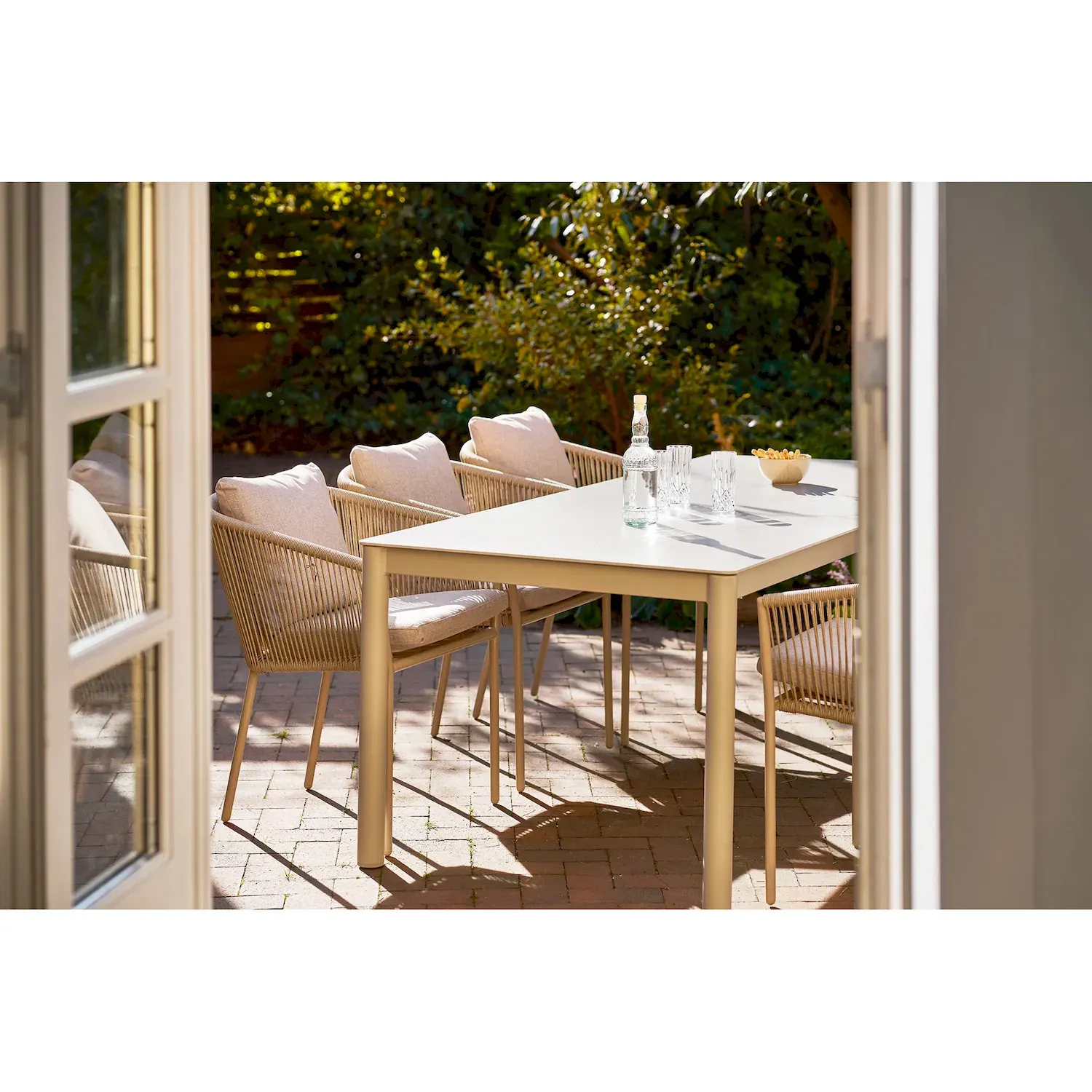 Stół nierozkładany ALCUDIA 90x200 ceramika aluminium piaskowy - 7501196