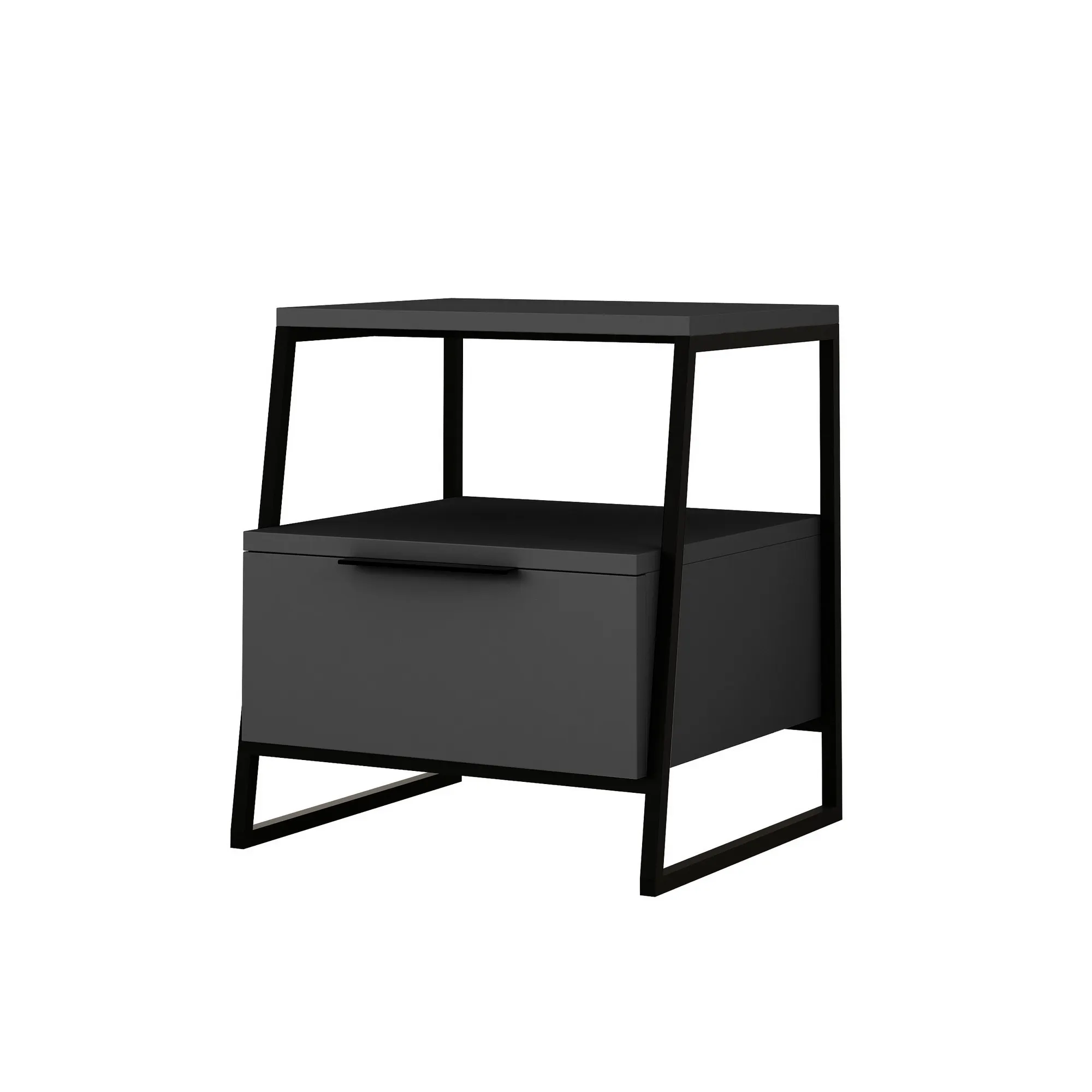 Szafka nocna z klapą PAL SZ45 G40 W50 metalowy stelaż antracytowa