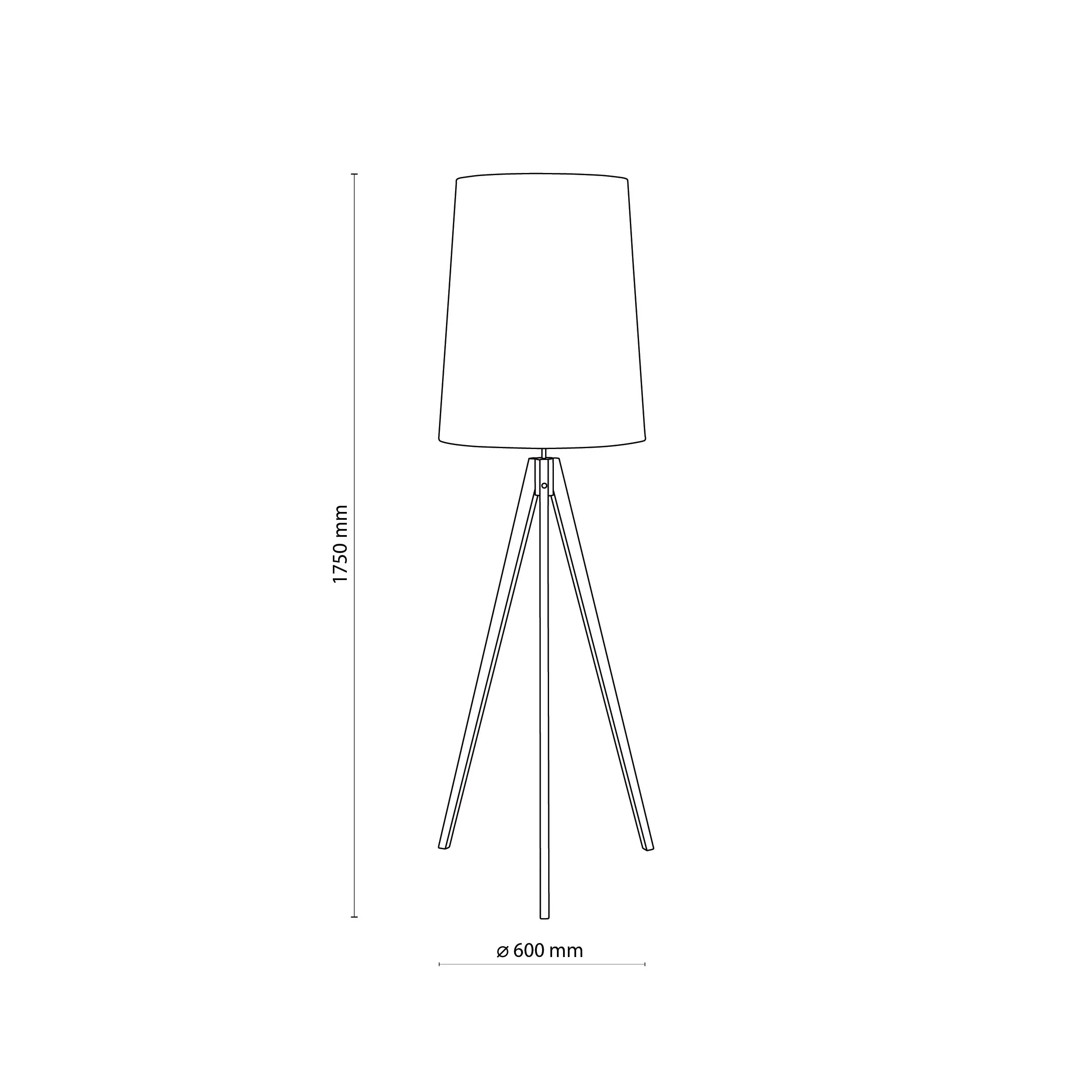 Lampa podłogowa WALZ na sosnowych jasnych nogach z szarym abażurem 175x60cm - TK_5046